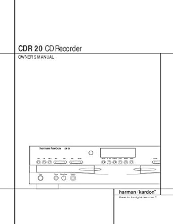 Misc CDR-20 Harman Kardon CD Recorder Manual — main product image