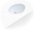 MSI 1714 Oval Undermount Porcelain Bathroom Sink White