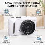 LAISANIM 5K Digital Camera with 18X Zoom and Flip Screen