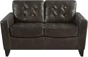 Lexicon Donegal Love Seat Dark Brown Faux Leather