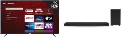 TCL 75S435 75-Inch 4K Roku TV Dolby Atmos Soundbar