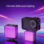 Masreoi Rechargeable RGB LED Cube Video Light for Action Cameras
