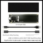 Kfwfuaee USB-C SSD Enclosure for 2013-2017 MacBook Drives