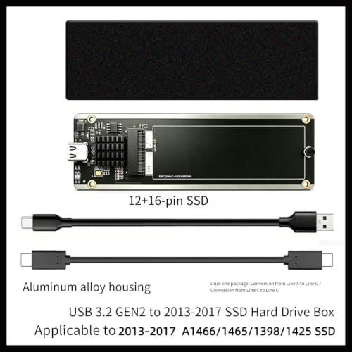 Kfwfuaee USB-C SSD Enclosure for 2013-2017 MacBook Drives — main product image