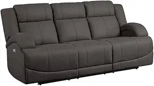 Lexicon Camryn Power Reclining Sofa, Chocolate Fabric