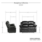 Lexicon 194840175452 Humphreys Black Reclining Living Room Set