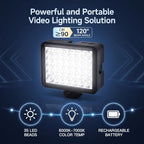 Fabater Mini LED Camera Light with Cold Shoe Mounts