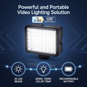 Fabater Mini LED Camera Light with Cold Shoe Mounts
