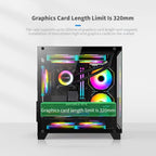 HDYDSSD Mid-Tower ATX Case with Tempered Glass Panels