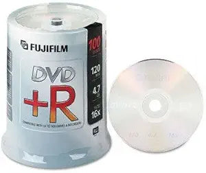 Fujifilm FUJ25303100 DVD+R 4.7GB Recordable Discs - 100 Pack
