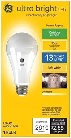 GE 93129366 Ultra Bright LED Bulb - Outdoor Rated, Soft White