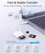 BAVNCO USB-C & USB-A 4-in-1 SD & MicroSD Card Reader