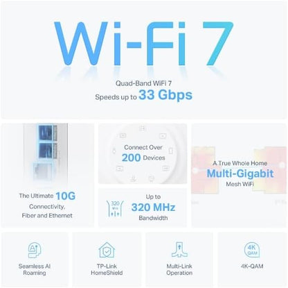 TP-Link WiFi 7 Mesh System Deco BE95 BE33000 Whole Home 3-Pack