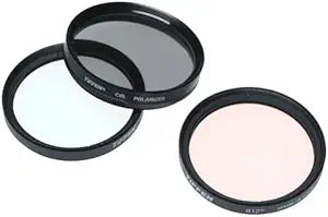 Tiffen 49TPK1 49mm Photo Essentials Filter Kit - UV Protector, Warming, Polarizer