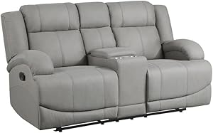 Lexicon Camryn Fabric Double Reclining Gray Loveseat — main product image