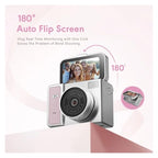 NKVADZBSFEP 2K Thumb Keychain Action Camera with Flip Screen