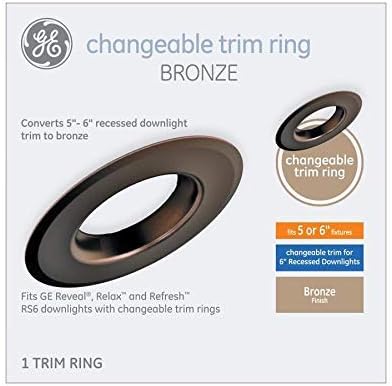 GE 47831 Bronze Baffle 6-Inch Recessed Light Trim