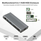 WODHAZNC USB-C Hub Docking Station with M.2 SSD Enclosure