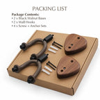 Tapsawp Black Walnut Guitar Wall Mount Hangers, 2 Pack