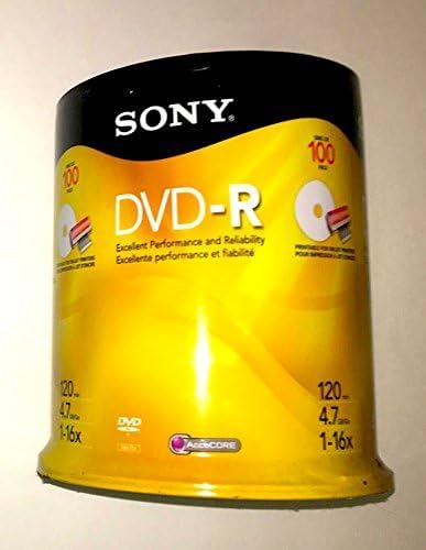 Sony 16x 4.7GB Inkjet Printable DVD-R 100-Pack Spindle