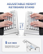 Laborio Adjustable Acrylic Keyboard Stand with Wrist Rest