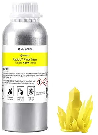 Monoprice 134609 Rapid UV 3D Printer Resin 1000ml Yellow — main product image