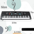 MIZAYI 61-Key Beginner Digital Piano with Microphone