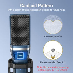 TONOR TC-777 USB Cardioid Condenser Podcast Microphone