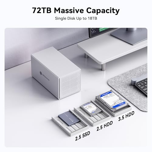 Yottamaster PS400C3 4-Bay Aluminum USB-C Hard Drive Enclosure — main product image