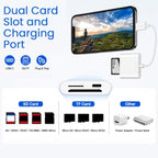 Generic Dual-Slot USB-C SD Card Reader with Charging Port