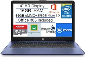 HP STREM 14 Laptop Celeron N4000 16GB RAM 320GB SSD