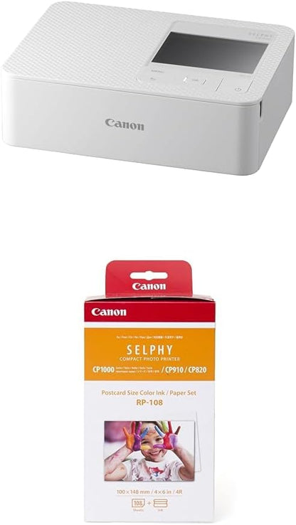 Canon CP1500 White Selphy Photo Printer RP-108