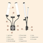 Yosoo Health Gear 40W Dual-Arm Foldable LED Fill Light
