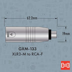 Hosa GXM133 RCA to XLR Male Adapter
