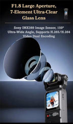 MOCENNO 4K Handheld Gimbal Camera with 6-Axis Stabilization