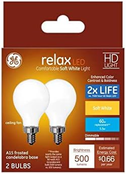 GE 41721 Relax 60W Equivalent Dimmable LED Bulb 2-Pack