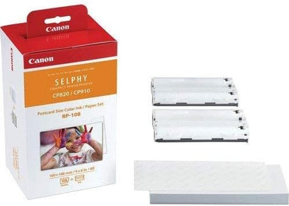 Canon 8568B001 SELPHY CP910 Ink/Paper Set RP-108 (2 Pack)