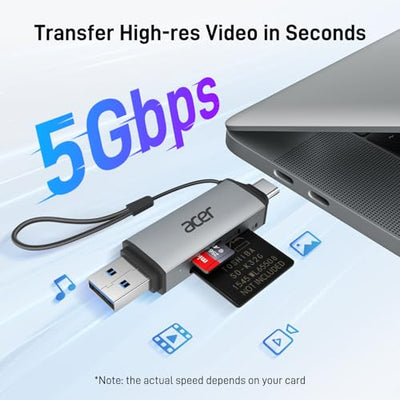 Acer USB-C Dual-Slot SD and microSD Card Reader
