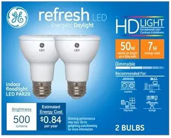 GE 45533 LED PAR20 Floodlight Bulb 2-Pack