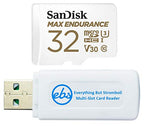 SanDisk SDSQQVR-032G-GN6IA 32GB MAX Endurance MicroSD Card Bundle