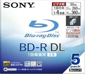 Sony LYSB0023X9YCM Blu-ray Disc 5 Pack 50GB