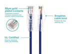 Monoprice 114796 Cat6 Ethernet Patch Cable - 1ft Purple SlimRun