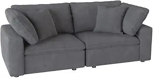 Lexicon Guthrie Loveseat Gray Fabric Pillows