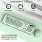 RECCAZR Silent Full-Size Wireless Keyboard and Mouse Combo