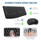 EDJO 2.4G Wireless Keyboard and Mouse Combo with Wrist Rest
