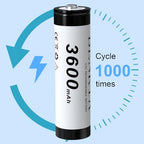 MLGBDC Button Top 18650 Rechargeable Lithium Battery 12-Pack