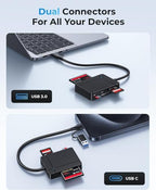 Yezori 7-in-2 USB-C and USB 3.0 Multi-Slot Memory Card Reader