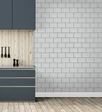 Crown M1637 Metro White Tile Wallpaper