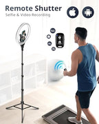 UBeesize 12'' LED Ring Light with 62'' Tripod Stand, Selfie Ring Light for Video Recording, Live Streaming, TikTok & YouTube, Compatible with iPhone & Android (Black)
