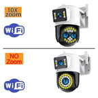ZOMMRFVA 4K Triple-Lens 10X Zoom Outdoor Security Camera